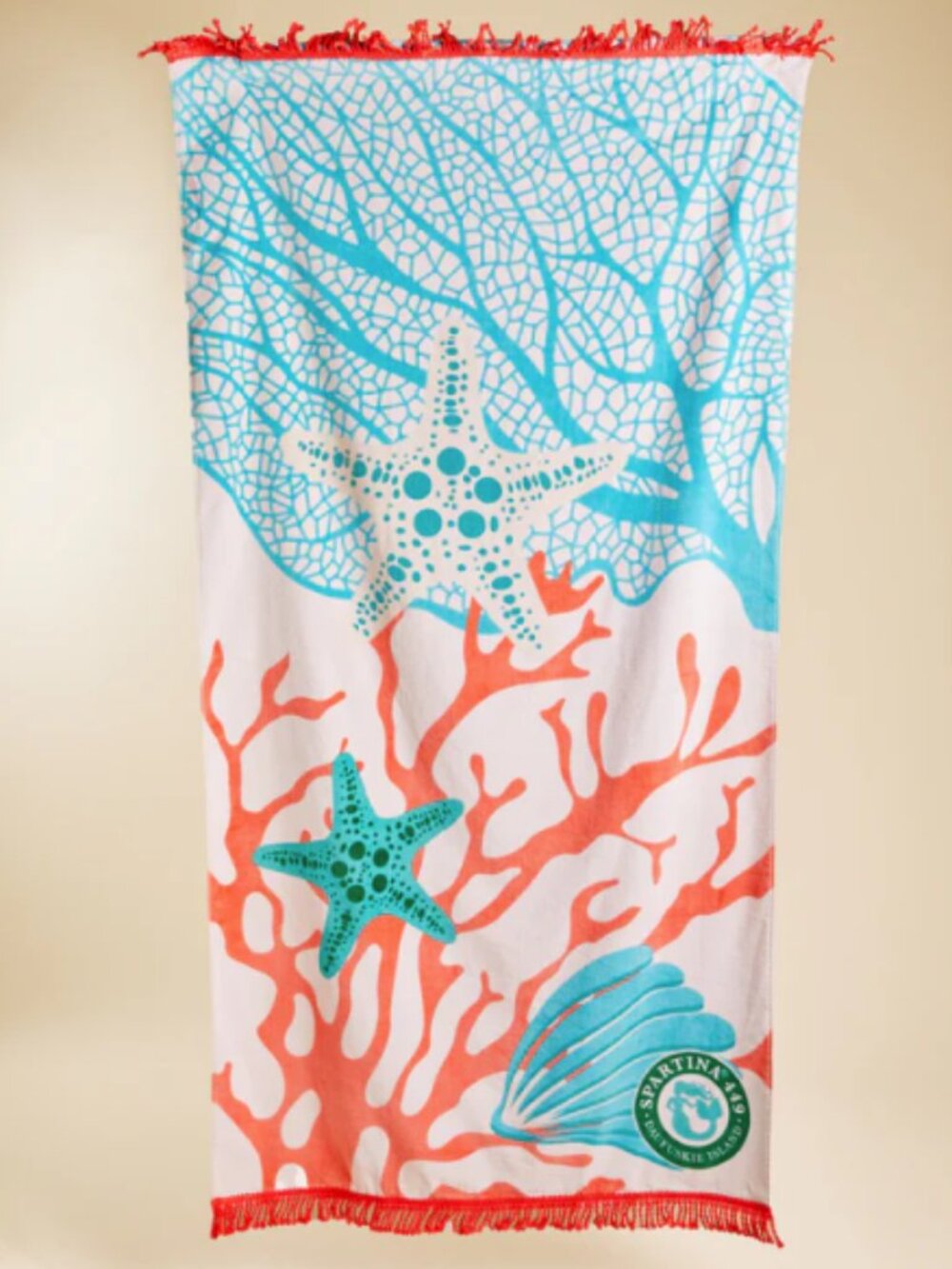 NWT Spartina 449 Beach Towel Ogeechee Sea Life Coral